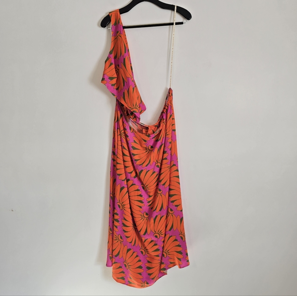 Farm Rio Copacabana Pink Cutout Midi Dress XL NWT New - Picture 3 of 10